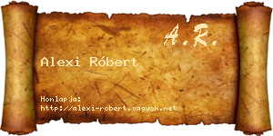 Alexi Róbert névjegykártya